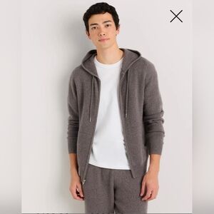Quince Mongolian Cashmere Full-Zip Hoodie Sz M NEW